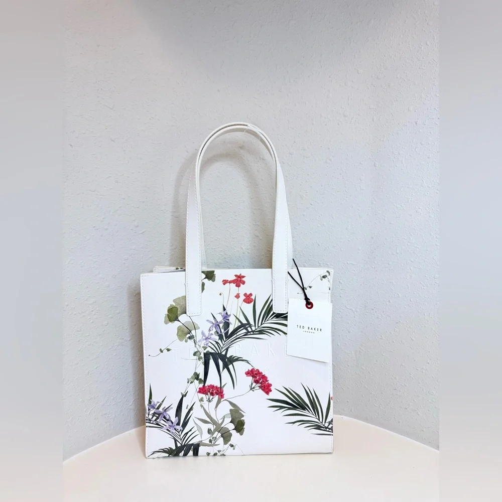 Ted Baker The Icon White Floral Print Small Tote Bag NWT